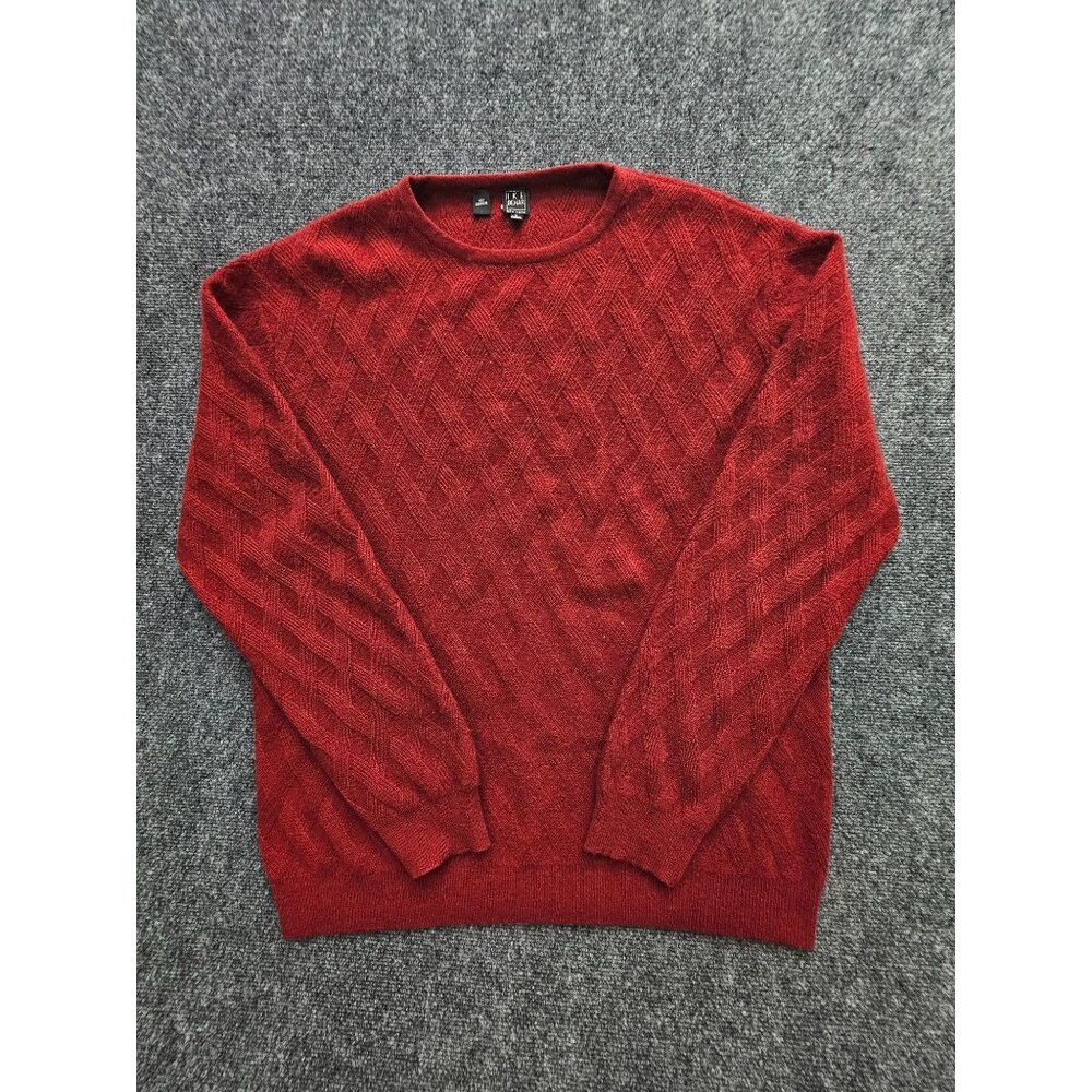 IKE Behar Men's Cashmere Sweater Preppy Pull Over Red